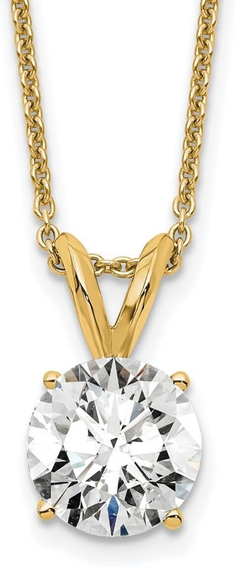 14 Karat Gold im Labor gezüchteter Diamant 1,00 Karat rund zertifiziert SI1 SI2 G H I Solitär N 46 cm Schmuck für Frauen, One Size, Diamant Edelstein Metall, Im Labor gezüchteter Diamant